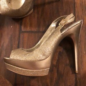 Baker Glitter Gold Heels
